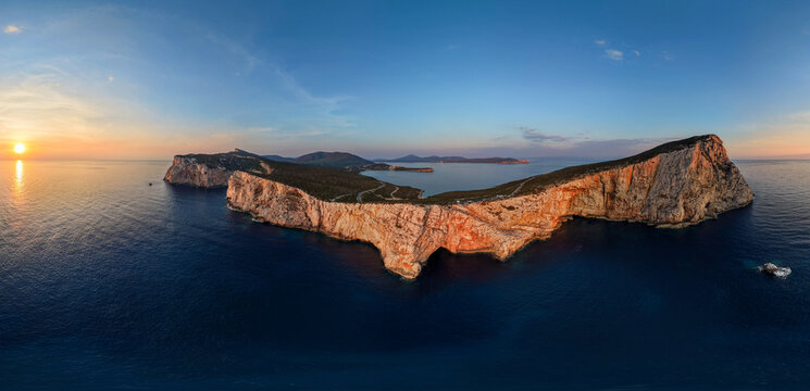 Capo Caccia Sardinien Panorama Sonnenuntergang