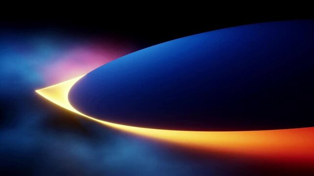 Abstract sci fi planet eclipse background with glowing golden solar flare and colorful nebula cloud
