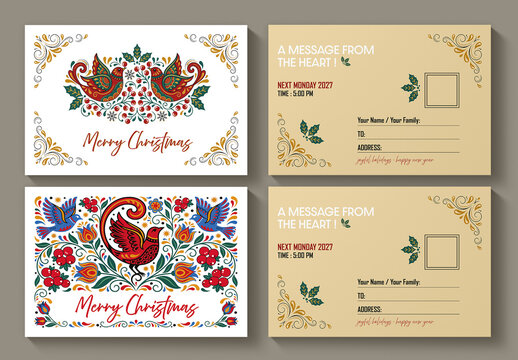 Festive Christmas Party Invitation Postcard