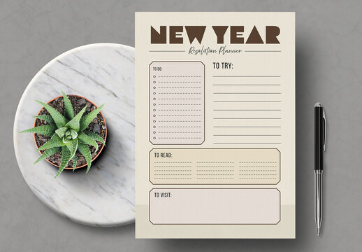 New Year Resolution Planner Template
