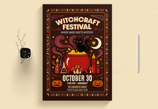 Witchcraft Festival Halloween Event Poster Template