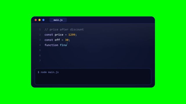 Coding a Javascript Discount Calculator on a Green Screen