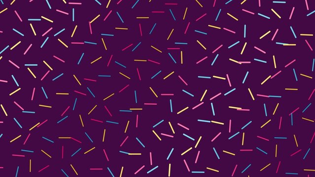 Multicolored candy sprinkles scattered across a dark purple background