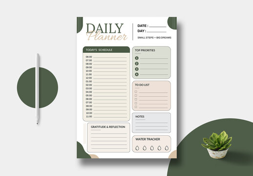 Daily Planner Template Layout