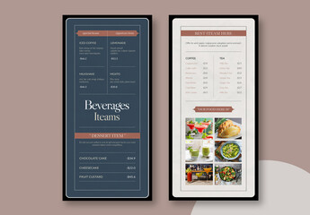 Beverages Menu Template Layout