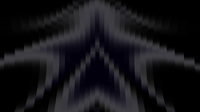 Abstract dark background featuring symmetrical curved black and charcoal lines with subtle purple highlights