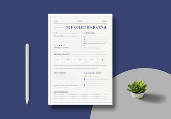 Self Reflection Journal Planner Template Layout