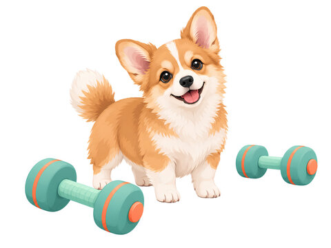Cheerful Corgi Workout Buddy