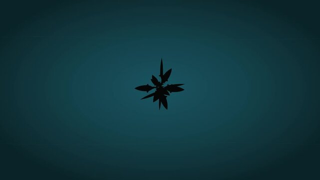 An empty fishing hook descends into deep teal water as black fish silhouettes rush towards it from every direction. The hook vanishes before contact, creating a bold, mysterious, seamless motion loop.