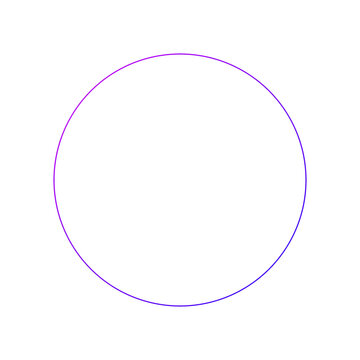 A simple circle shape with a vibrant purple gradient outline transparent background