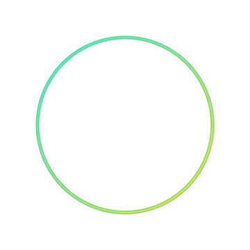 A thin circular frame with vibrant gradient colors on white background transparent background