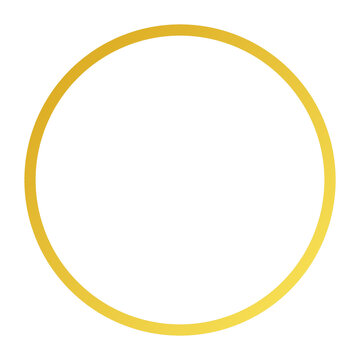 Isolated elegant golden circle frame on a transparent background transparent background