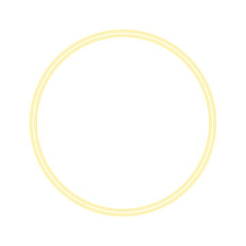 A simple yellow double circle outline shape isolated on white background transparent background