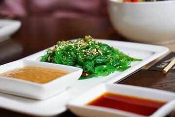 Saint Petersburg, Russia: A plate of seaweed salad with sesame and sauce  © Minh Cong Pham