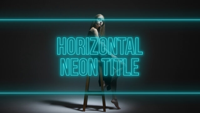 Neon Frames Titles Horizontal Center 1 &ndash; Animated Neon Frame Titles, Glowing Text Borders, Electric Light Typography and Futuristic Motion Graphics for Professional Video Editing