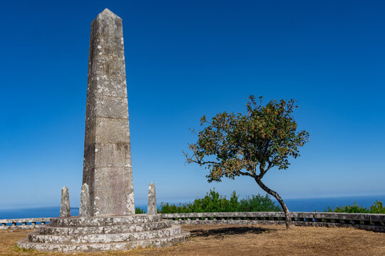 a granite obelisk located on the summit of Mount Santa Tecla in Galicia
