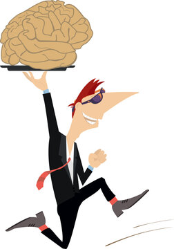 Man glad to have an intelligence helper like brain
