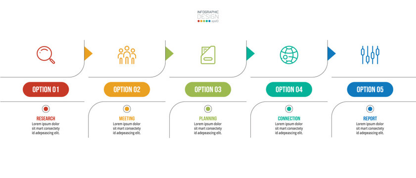 Timeline chart business infographic template.
