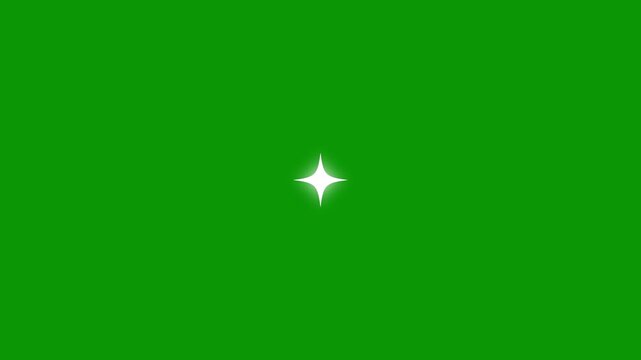 Magical glowing sparkle stars shine animation featuring looping starlight dust and twinkling vector motion graphics on a 4k green background.