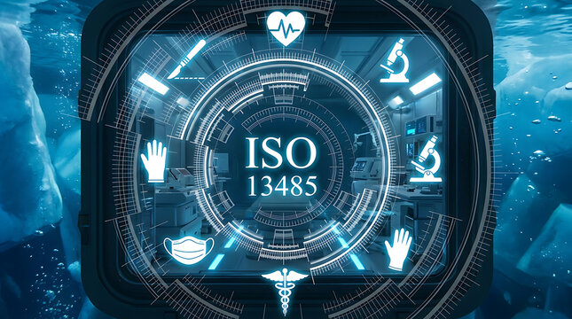 Medical device quality management concept: ISO 13485 compliance and biomedical manufacturing governance.