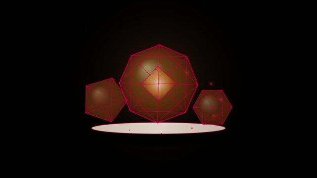 Amber Acrylic Sculptures on Sand Plinth Chroma Key Green Screen Sea...