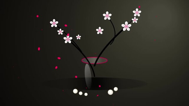 ✏️ Edit: Minimalist New Year Spring Blossom & Glass Vase Chroma Key...