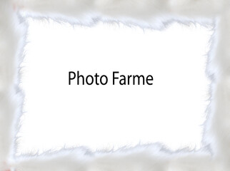 White Fluffy Fur Border Frame with Copy Space Isolated on Black Background © Imran