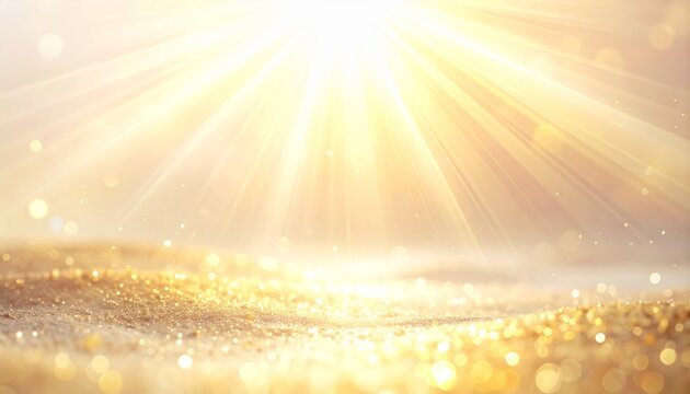Elegant Champagne Bokeh under Soft Golden Sunrays Illustration