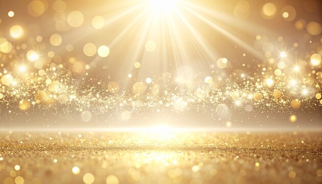 Elegant Soft Golden Sunrays over Champagne Bokeh Illustration