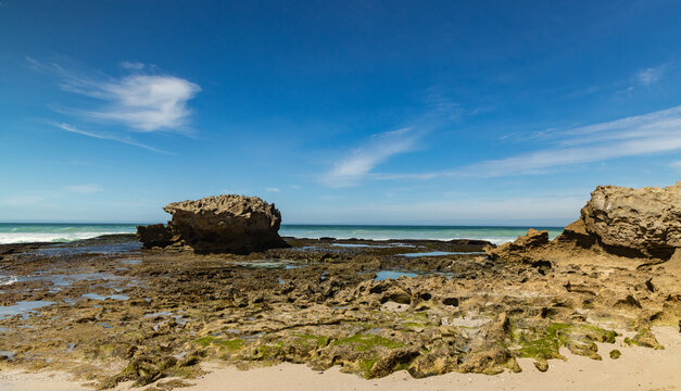 Spectacular rocky coastline of De Hoop Nature Reserve, Western Cape, South Africa