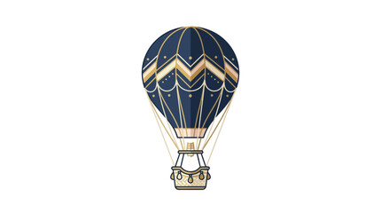 Chevron patterned hot air balloon in vintage steampunk style. © Subuh