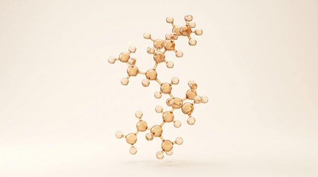floating golden molecular structure model