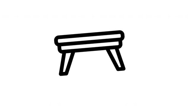 Minimalist bench line icons floating on a transparent background