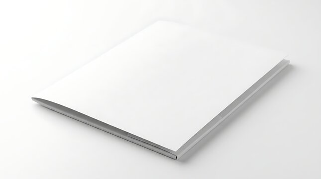Blank White Presentation Folder Mockup On Clean Minimalist Background For Business Corporate Design Branding Or Marketing Collateral Template Layouts