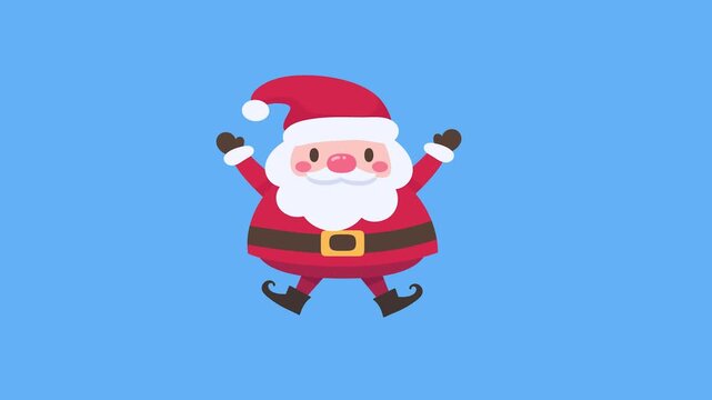 Cute Santa Claus illustration with a friendly smile and open arms, perfect for festive Christmas