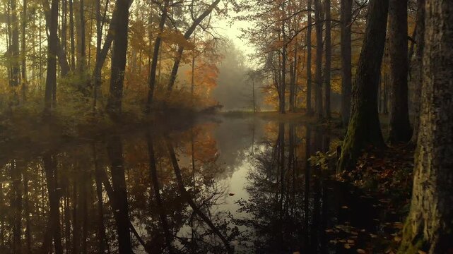 misty morning in the forest