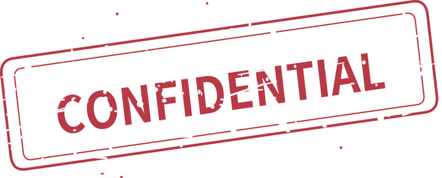 Confidential red stamp on white background