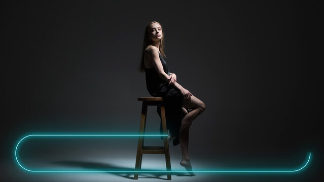 Neon Frames Titles Lower Third Curved Left 2 &ndash; Animated Neon Frame Titles, Glowing Text Borders, Electric Light Typography and Futuristic Motion Graphics for Professional Video Editing