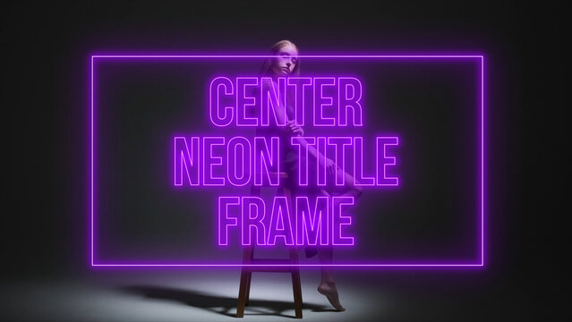 Neon Frames Titles Rectangle Center 1 &ndash; Animated Neon Frame Titles, Glowing Text Borders, Electric Light Typography and Futuristic Motion Graphics for Professional Video Editing