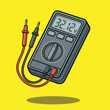 Digital multimeter tester electrical measuring tool illustration