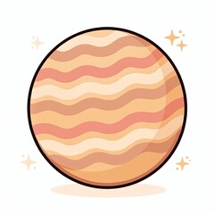 Cute cartoon planet Jupiter vector illustration isolated on white background © hiakru