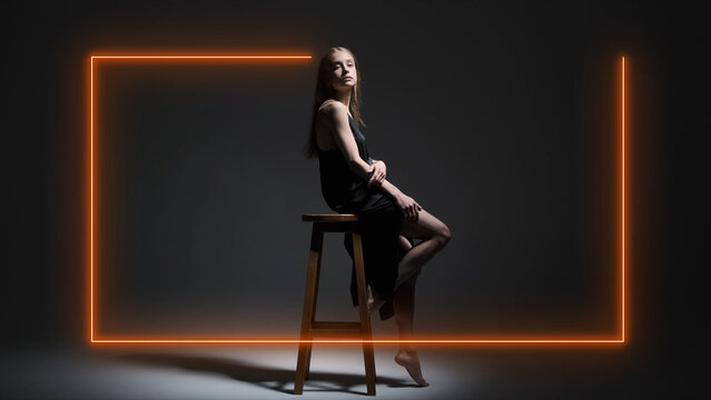 Neon Frames Titles Rectangle Left 2 &ndash; Animated Neon Frame Titles, Glowing Text Borders, Electric Light Typography and Futuristic Motion Graphics for Professional Video Editing