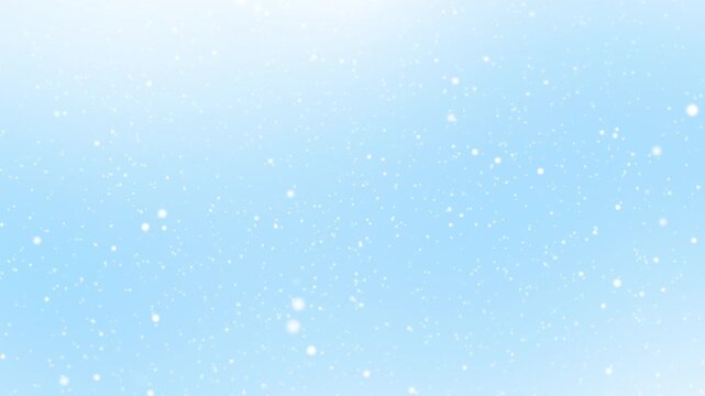Calm falling snow flakes winter background. 4K seamless looping Christmas background