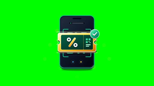 Smartphone qr code scanning and coupon redemption animation set 4K alpha channel