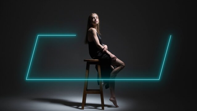 Neon Frames Titles Wide Skew 2 &ndash; Animated Neon Frame Titles, Glowing Text Borders, Electric Light Typography and Futuristic Motion Graphics for Professional Video Editing