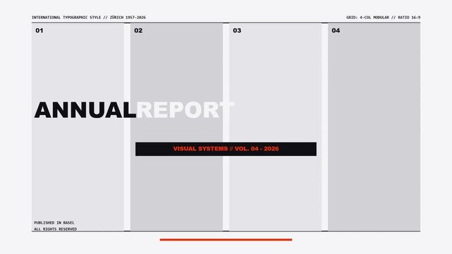 Minimalist Swiss Style Typography and Graphic Design Motion Presentation