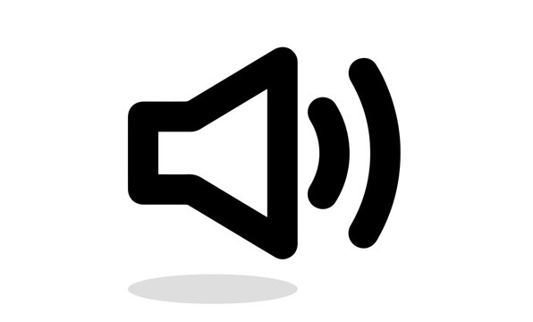A black speaker icon emitting sound waves, indicating volume control or audio playback.