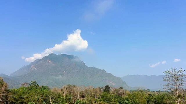 A time-lapse (TL) of moving fog and clouds. Doi Luang Chiang Dao is a beautiful place with greenery around. It is the third highest mountain in Thailand.