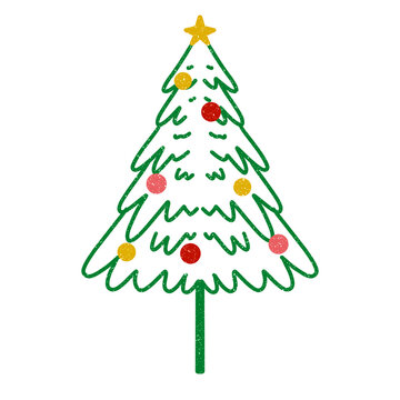 Sparkling Green And White Holiday Tree With Festive Ornaments. Ideal for Holiday Decor or Celebration.