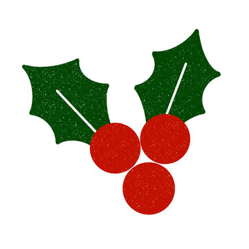 Sparkling Red Holly Berries With Green Leaves On Transparent Background. Ideal for Holiday Decor or Celebration.